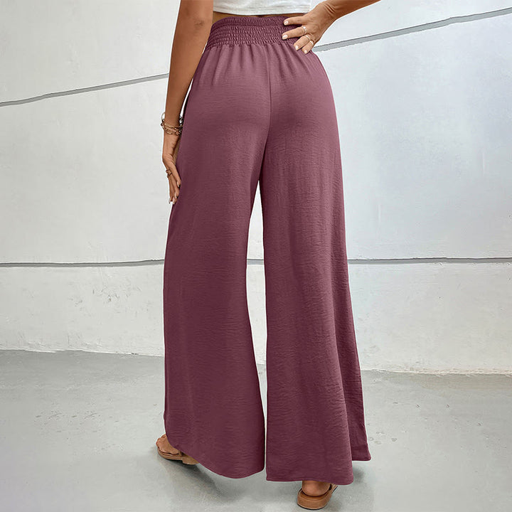 Olivenorma Pantaloni estivi casual a vita alta con elastico in vita e gamba larga - image 42