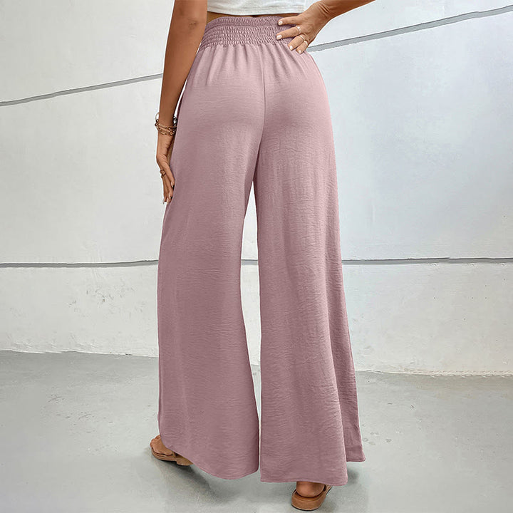Olivenorma Pantaloni estivi casual a vita alta con elastico in vita e gamba larga - image 48