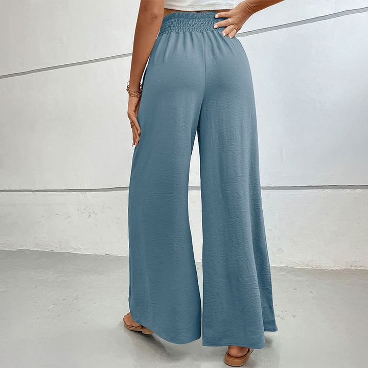 Olivenorma Pantaloni estivi casual a vita alta con elastico in vita e gamba larga - image 51