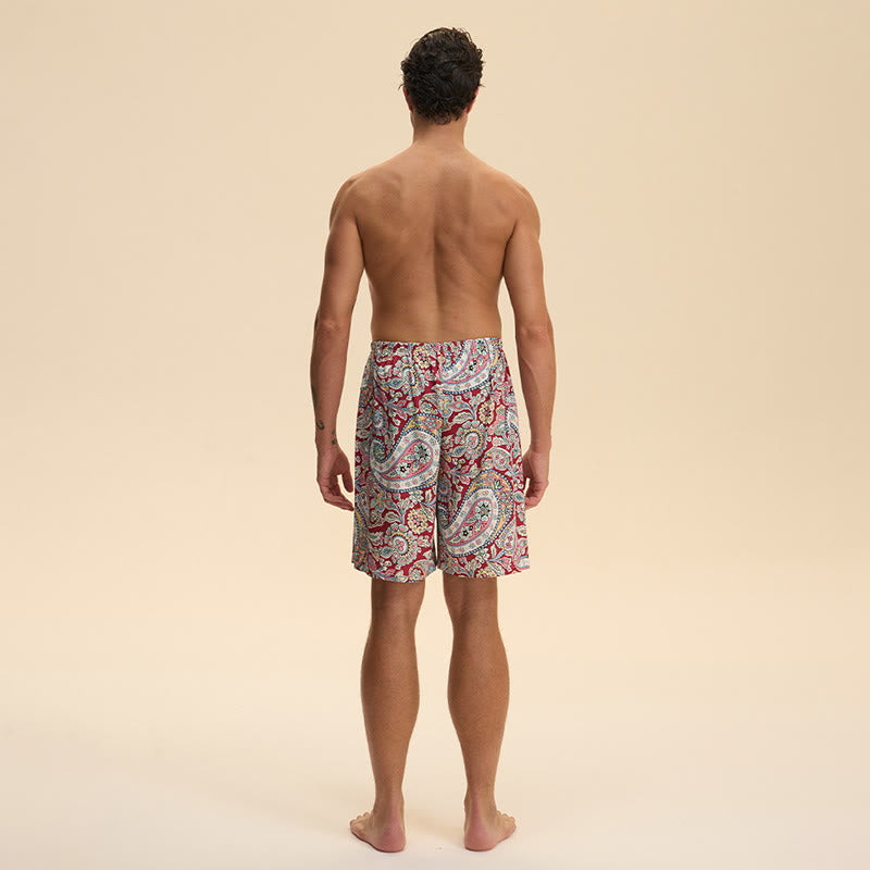 Olivenorma - Pantaloni corti da uomo estivi in ​​chiffon satinato, larghi, comodi ed eleganti, stampati - image 13