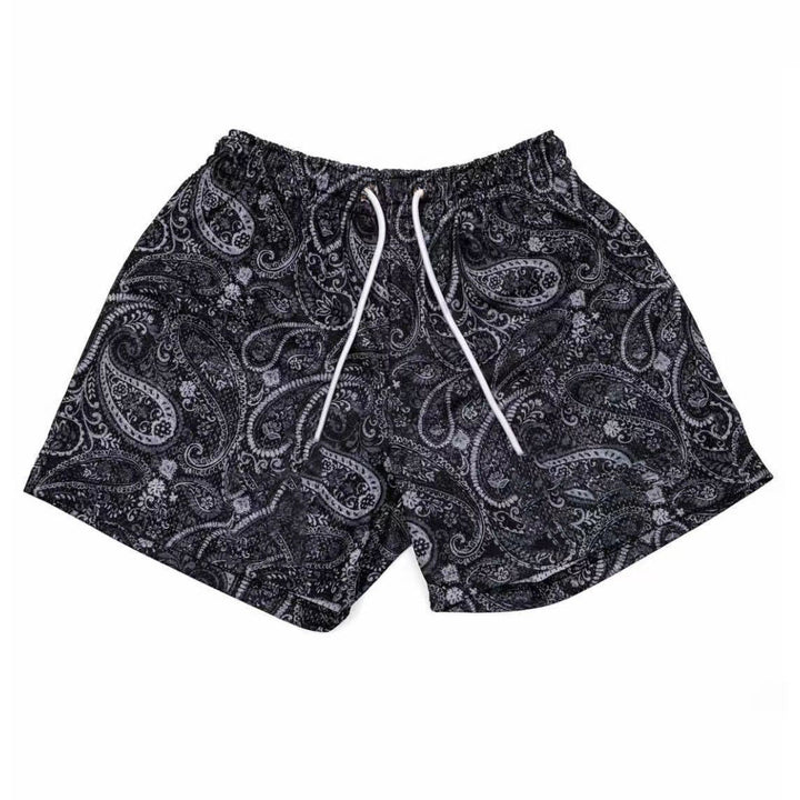 Pantaloni estivi da basket oversize ad asciugatura rapida in rete Paisley Olivenorma - Nero - 3XL - image 1