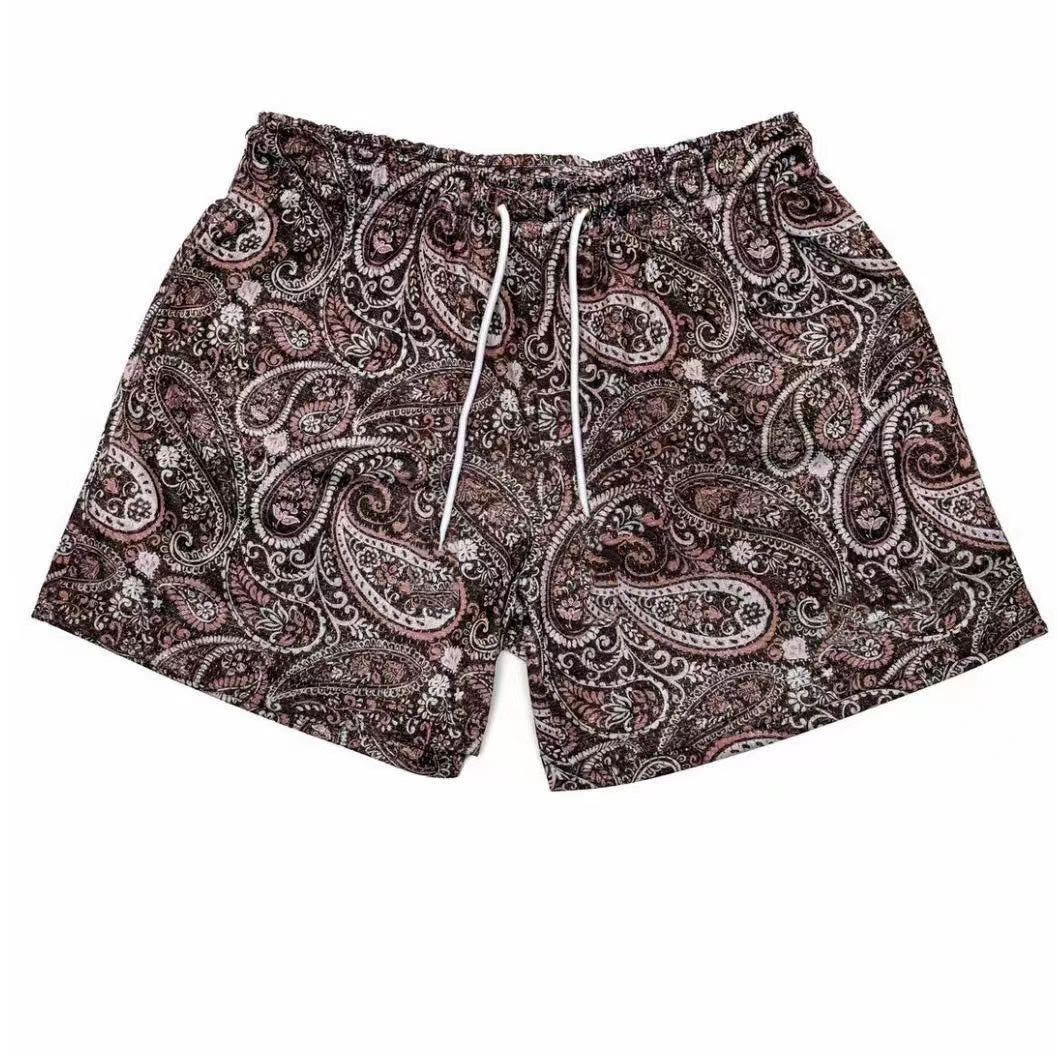 Pantaloni estivi da basket oversize ad asciugatura rapida in rete Paisley Olivenorma - Marrone - 3XL - image 7