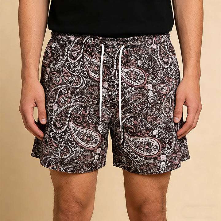 Pantaloni estivi da basket oversize ad asciugatura rapida in rete Paisley Olivenorma - image 6