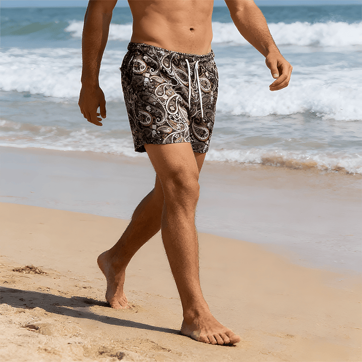 Pantaloni estivi da basket oversize ad asciugatura rapida in rete Paisley Olivenorma - image 9