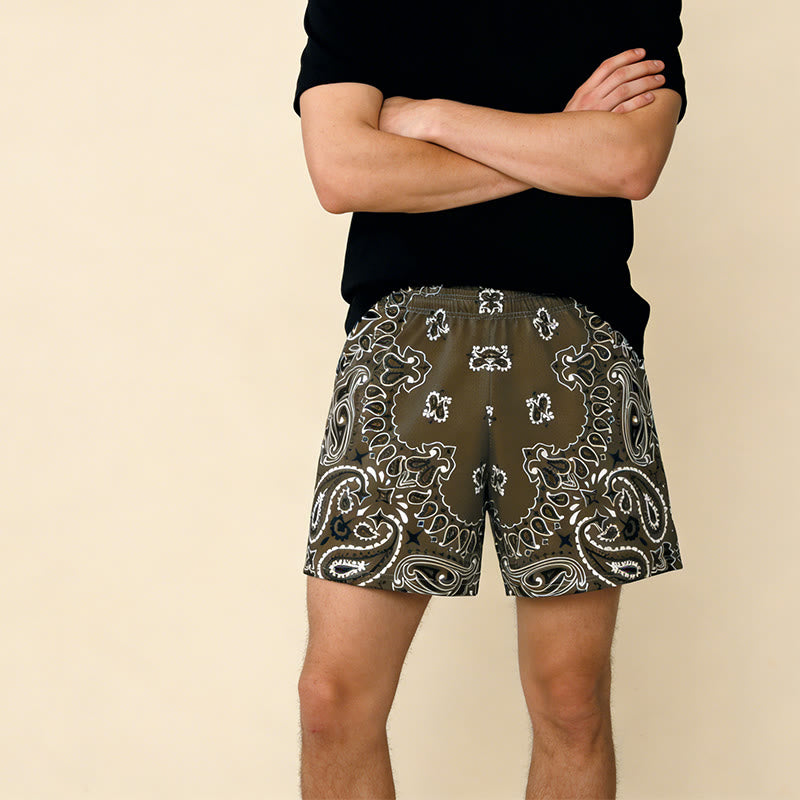 Olivenorma - Pantaloncini sportivi da basket e corsa, stampati, estivi, alla moda, da uomo - image 52