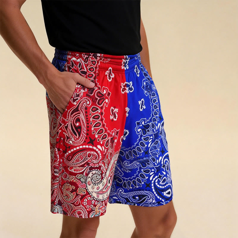 Olivenorma - Pantaloncini sportivi da basket e corsa, stampati, estivi, alla moda, da uomo - image 69