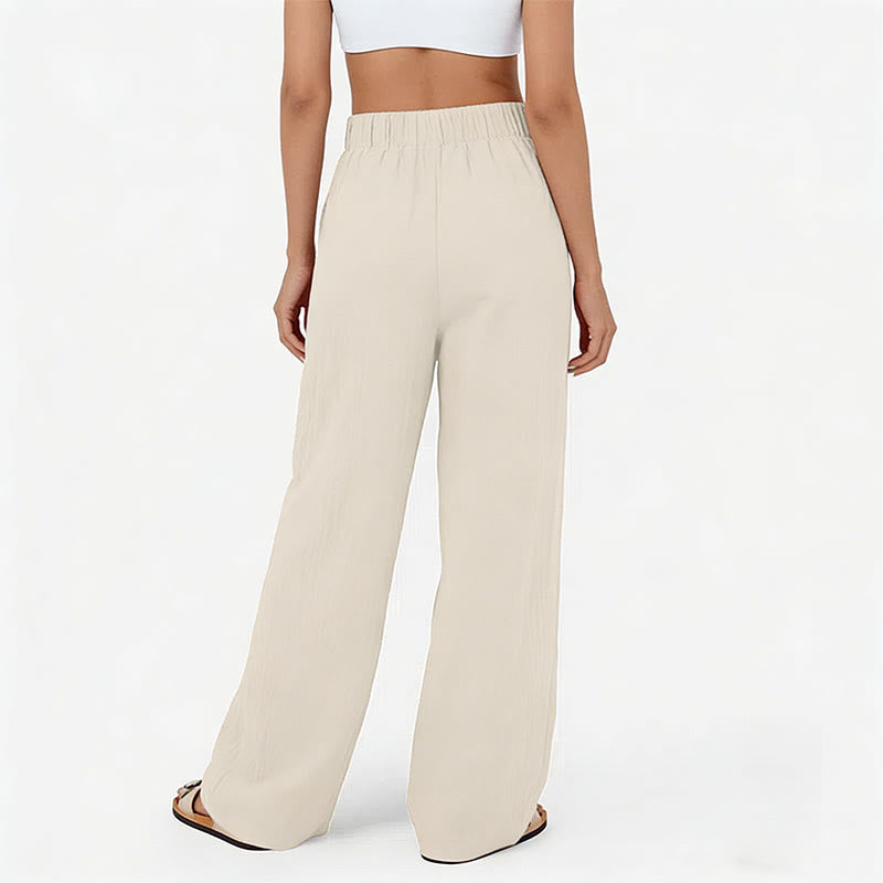Olivenorma Pantaloni casual larghi e rilassati a vita alta da donna - image 15
