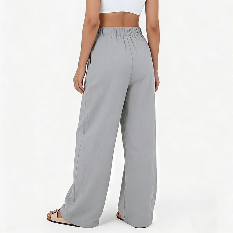 Olivenorma Pantaloni casual larghi e rilassati a vita alta da donna - image 21