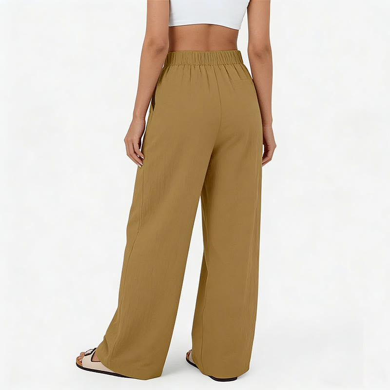 Olivenorma Pantaloni casual larghi e rilassati a vita alta da donna - image 13