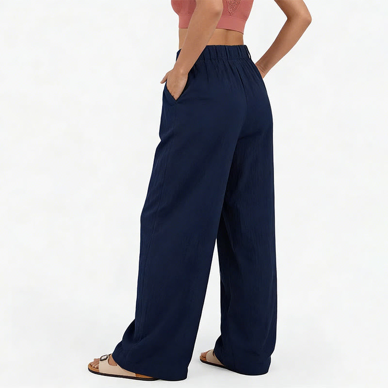 Olivenorma Pantaloni casual larghi e rilassati a vita alta da donna - image 17