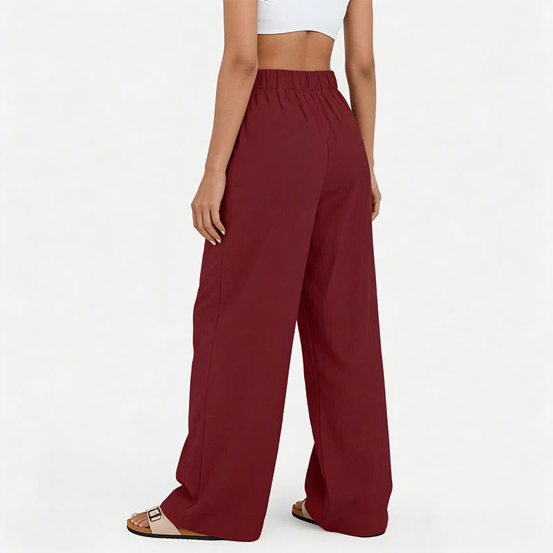 Olivenorma Pantaloni casual larghi e rilassati a vita alta da donna - image 19