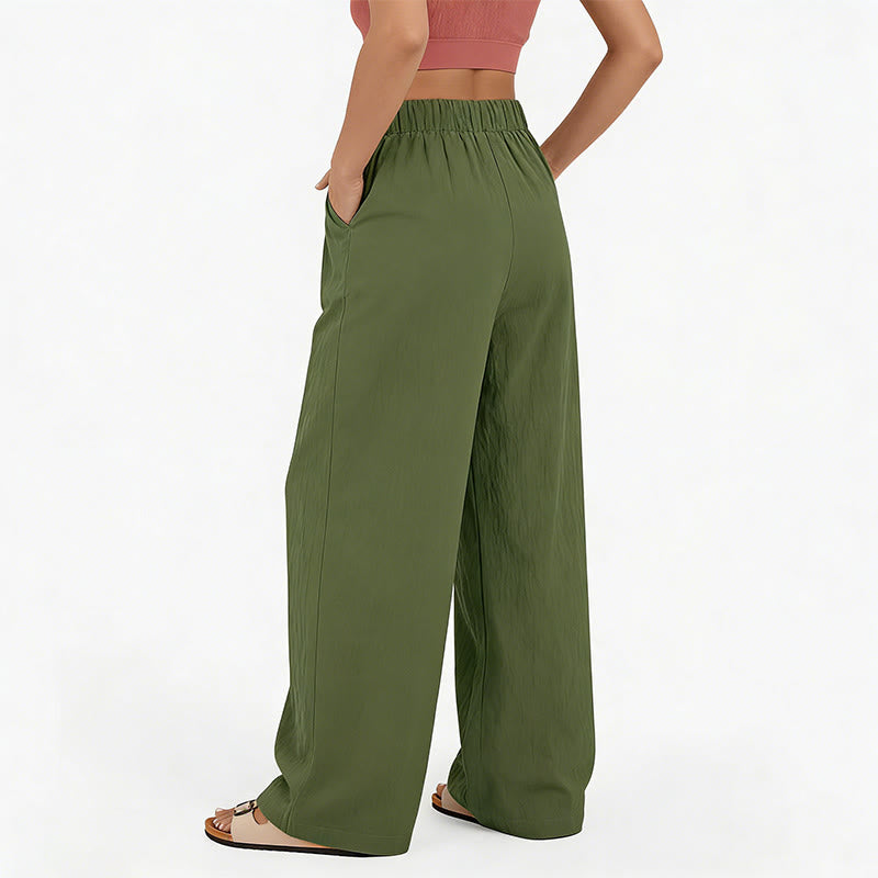Olivenorma Pantaloni casual larghi e rilassati a vita alta da donna - image 22