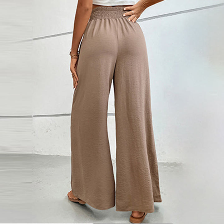 Olivenorma Pantaloni estivi casual a vita alta con elastico in vita e gamba larga - image 18