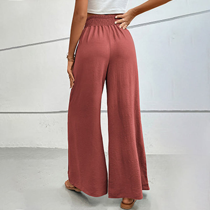 Olivenorma Pantaloni estivi casual a vita alta con elastico in vita e gamba larga - image 30