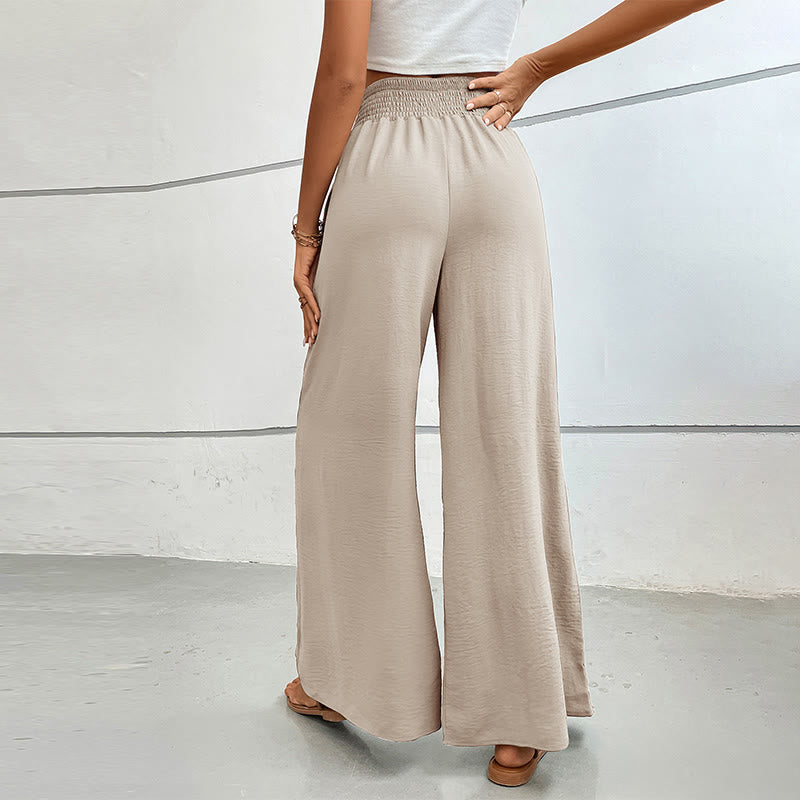 Olivenorma Pantaloni estivi casual a vita alta con elastico in vita e gamba larga - image 15