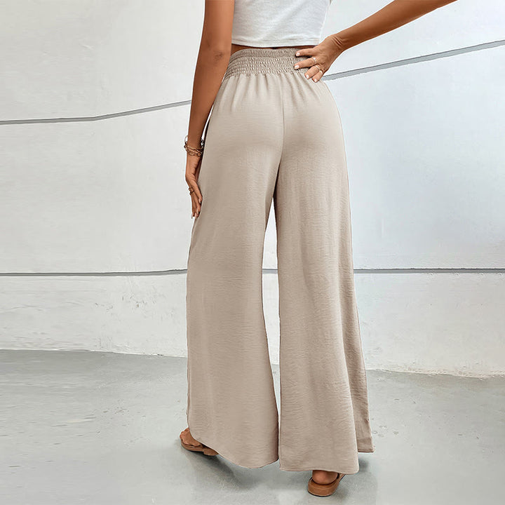 Olivenorma Pantaloni estivi casual a vita alta con elastico in vita e gamba larga - image 15