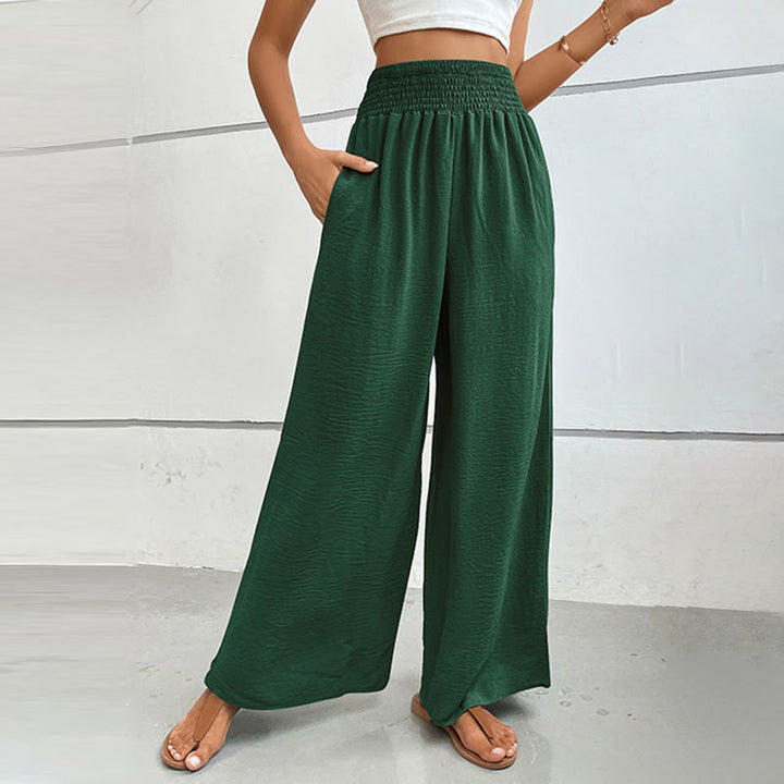 Olivenorma Pantaloni estivi casual a vita alta con elastico in vita e gamba larga - image 35