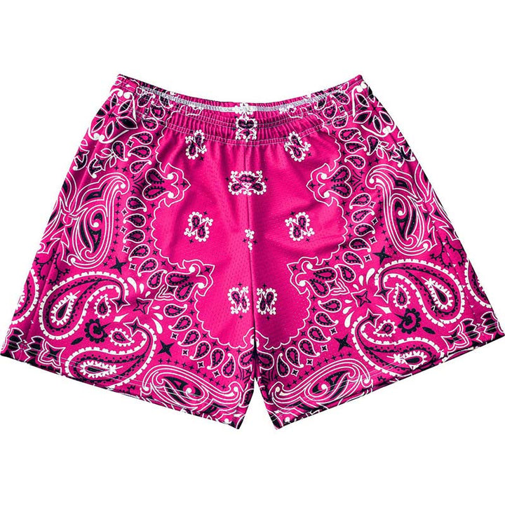 Olivenorma - Pantaloncini sportivi da basket e corsa, stampati, estivi, alla moda, da uomo - Rosa rossa - 3XL - image 15