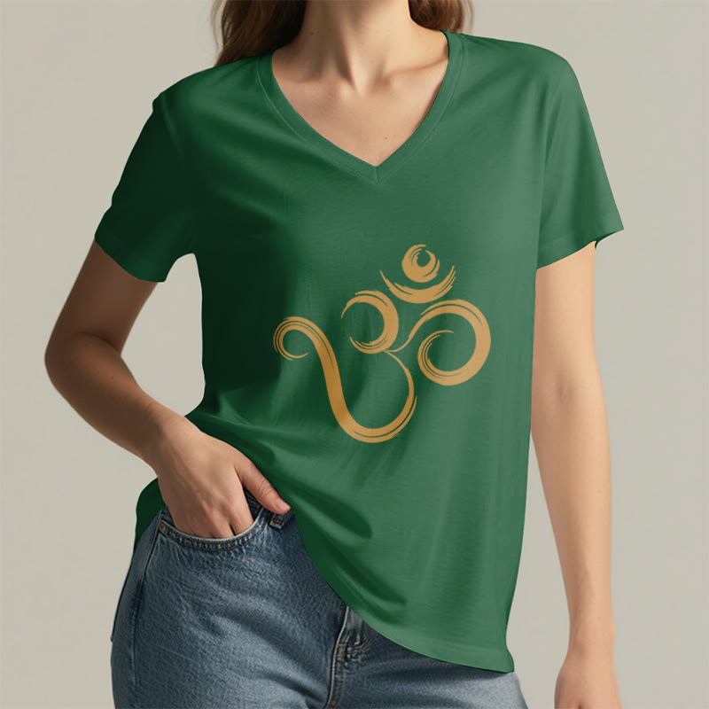 Olivenorma Breathe Yoga Meditation Maglietta scollo a V ispiratrice - image 5