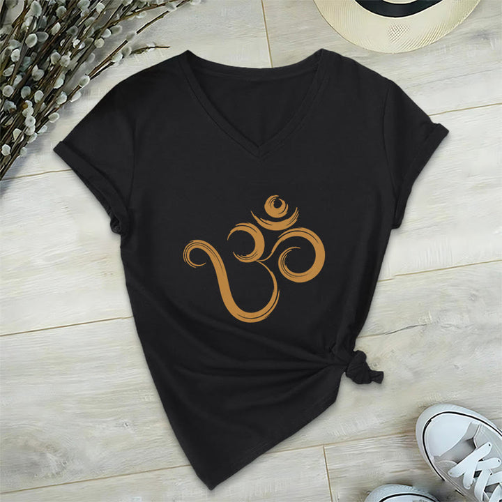 Olivenorma Breathe Yoga Meditation Maglietta scollo a V ispiratrice - Nero - 2XL - image 10