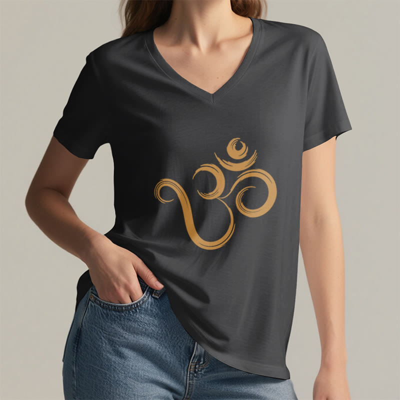 Olivenorma Breathe Yoga Meditation Maglietta scollo a V ispiratrice - image 9