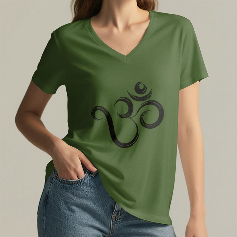 Olivenorma Breathe Yoga Meditation Maglietta scollo a V ispiratrice - image 7