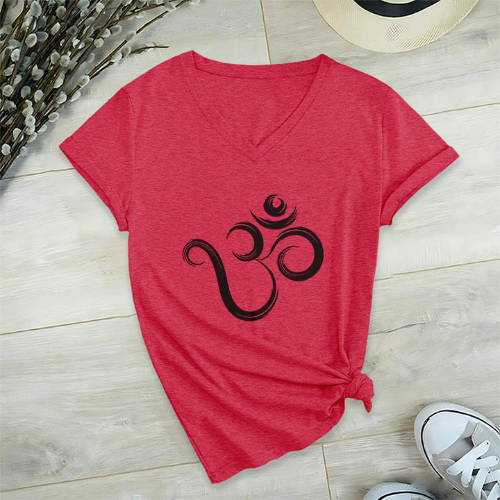 Olivenorma Breathe Yoga Meditation Maglietta scollo a V ispiratrice - Rosso - 2XL - image 12