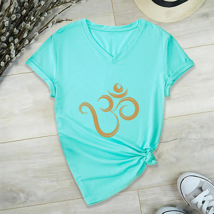 Olivenorma Breathe Yoga Meditation Maglietta scollo a V ispiratrice - Lago Blu - 2XL - image 22
