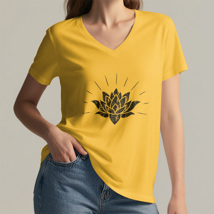 T-shirt con scollo a V Olivenorma Lotus Zen Yoga - image 17