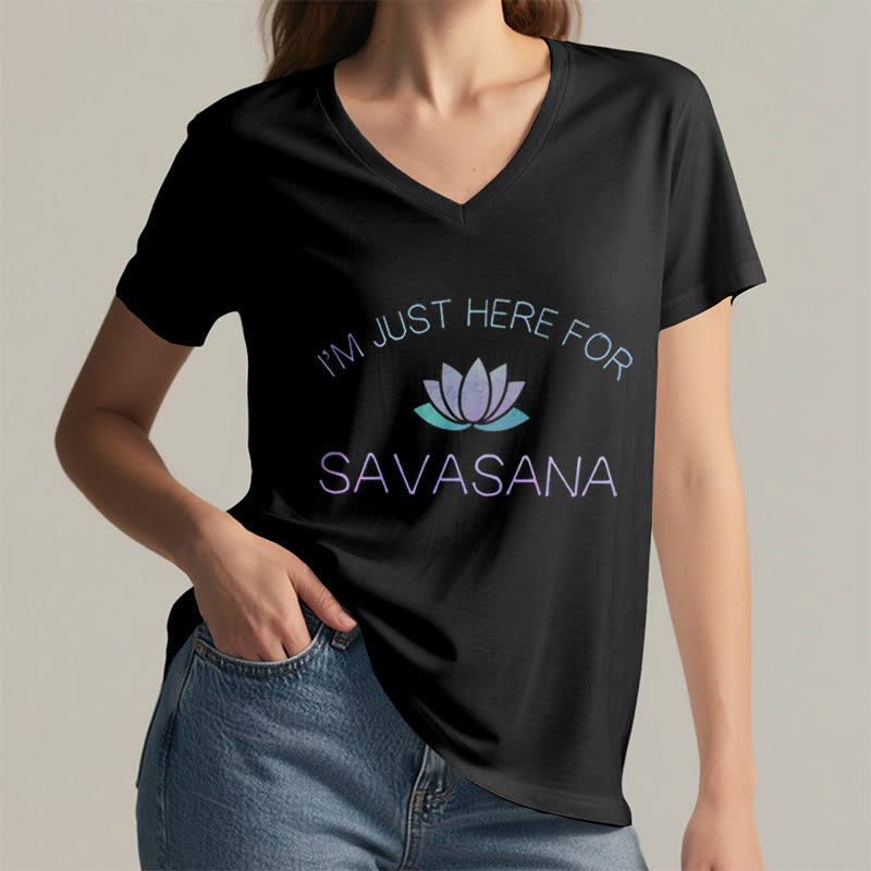 Olivenorma è qui per la maglietta con scollo a V Savasana Yoga - image 1