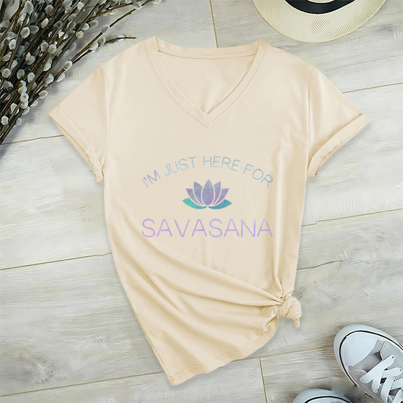 Olivenorma è qui per la maglietta con scollo a V Savasana Yoga - Cachi - 2XL - image 4