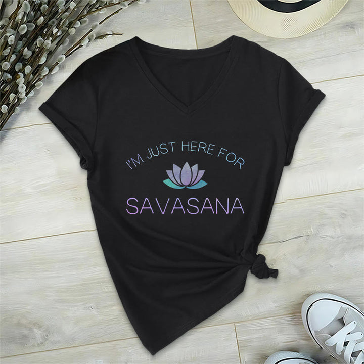 Olivenorma è qui per la maglietta con scollo a V Savasana Yoga - Nero - 2XL - image 0