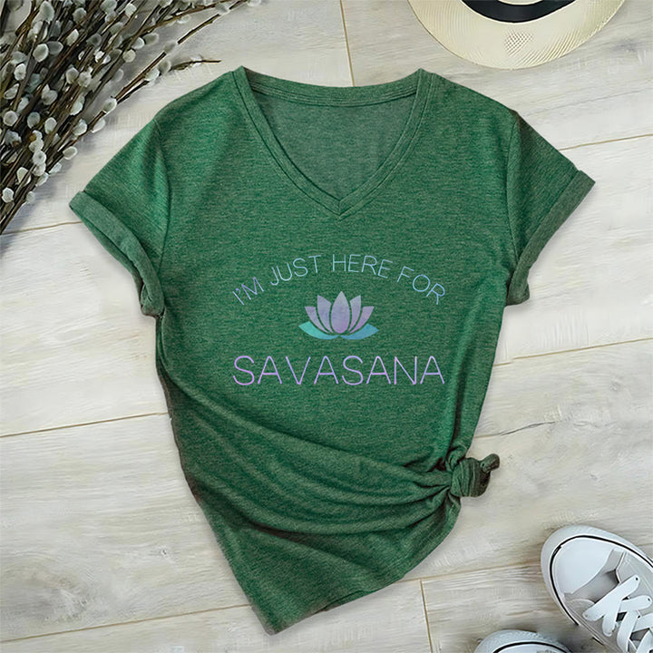 Olivenorma è qui per la maglietta con scollo a V Savasana Yoga - Verde scuro - 2XL - image 10