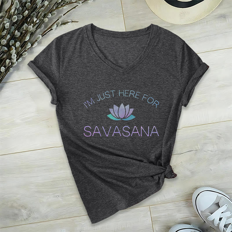 Olivenorma è qui per la maglietta con scollo a V Savasana Yoga - Grigio - 2XL - image 2