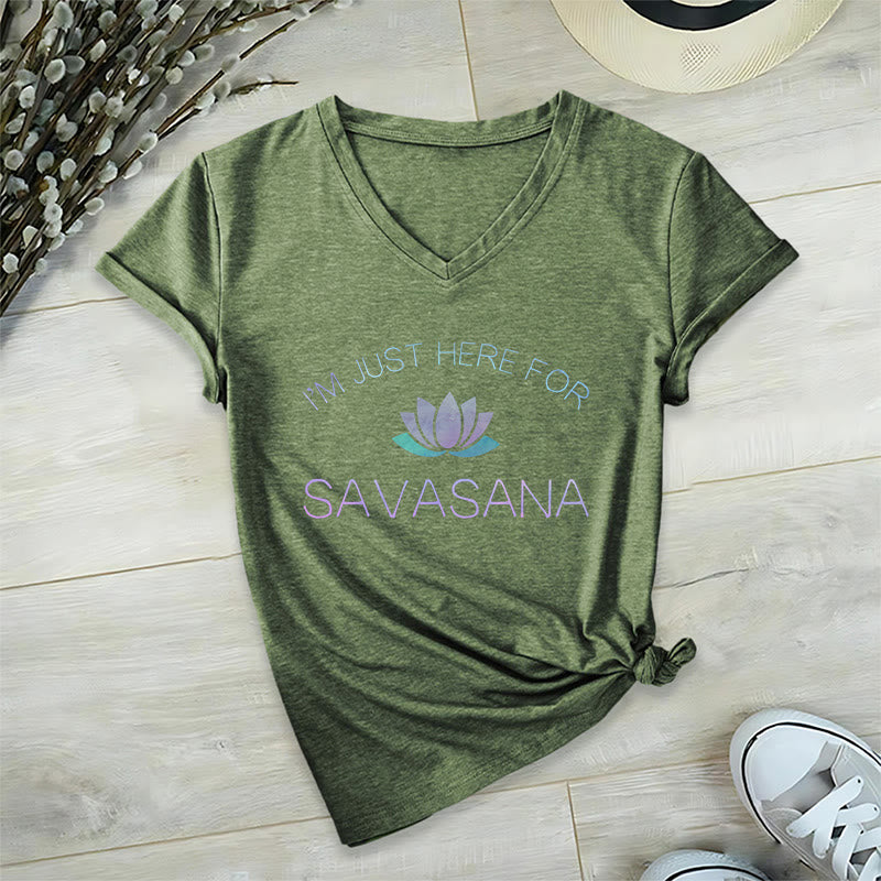 Olivenorma è qui per la maglietta con scollo a V Savasana Yoga - Verde oliva - 2XL - image 12
