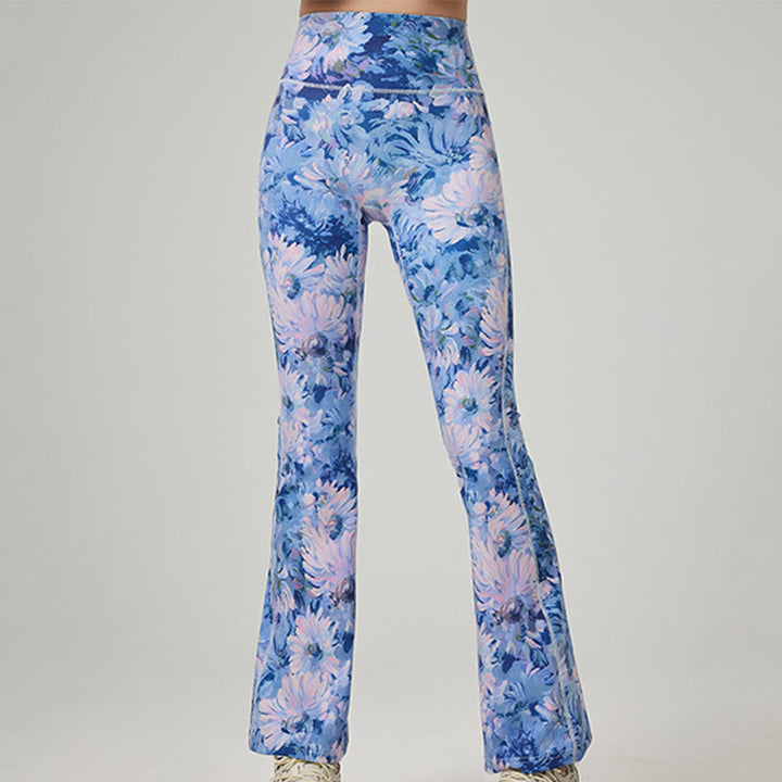 Olivenorma - Pantaloni da yoga e fitness stampati da donna - Blu - XL - image 0