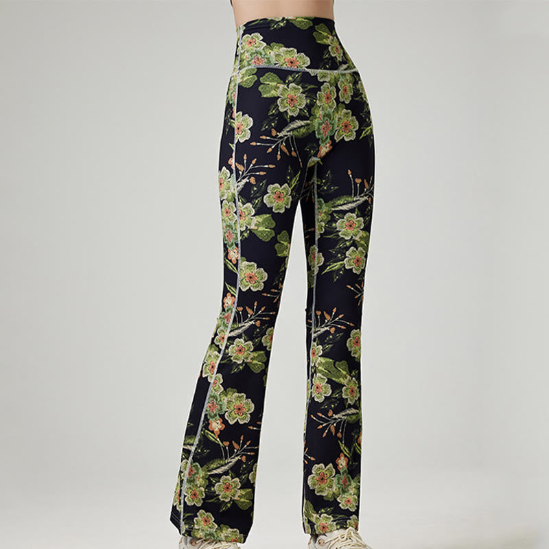 Olivenorma - Pantaloni da yoga e fitness stampati da donna - Nero - XL - image 2