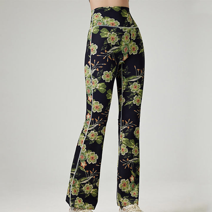 Olivenorma - Pantaloni da yoga e fitness stampati da donna - Nero - XL - image 2