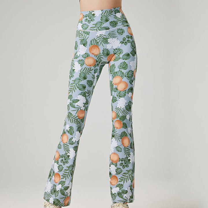 Olivenorma - Pantaloni da yoga e fitness stampati da donna - Verde - XL - image 7