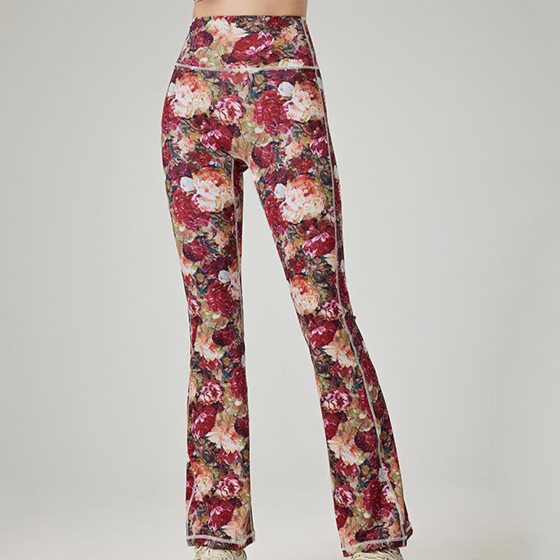 Olivenorma - Pantaloni da yoga e fitness stampati da donna - Rosso - XL - image 5