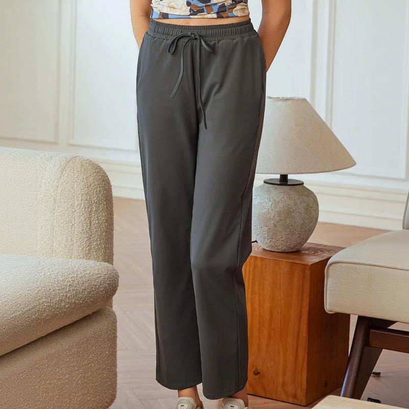 Olivenorma Pantaloni da yoga dritti a vita alta e morbidi da donna - Verde salvia - XL - image 7