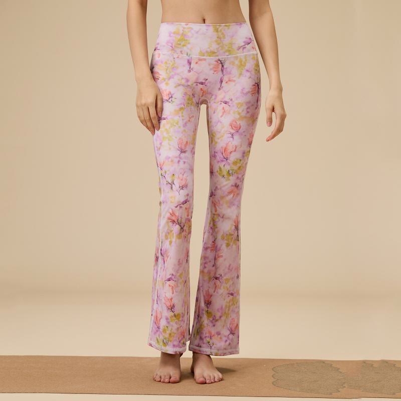 Olivenorma - Pantaloni da yoga svasati a vita alta scolpiti da donna - Gradient Bloom - XL - image 5