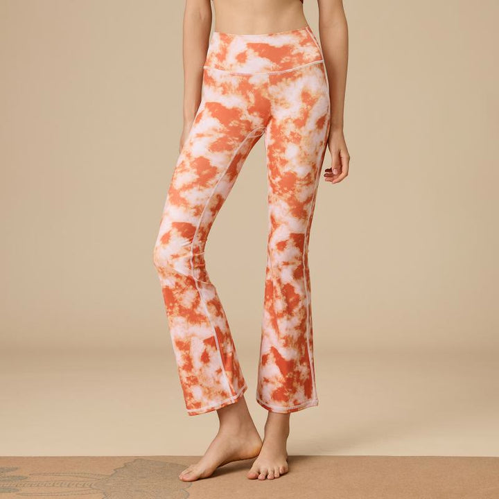 Olivenorma - Pantaloni da yoga svasati a vita alta scolpiti da donna - Rosso ruggine - XL - image 0