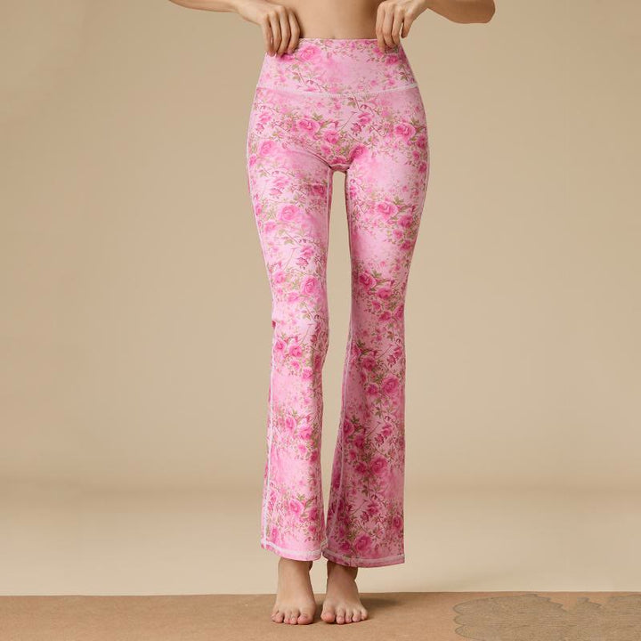 Olivenorma - Pantaloni da yoga svasati a vita alta scolpiti da donna - Rosa rosa - XL - image 8