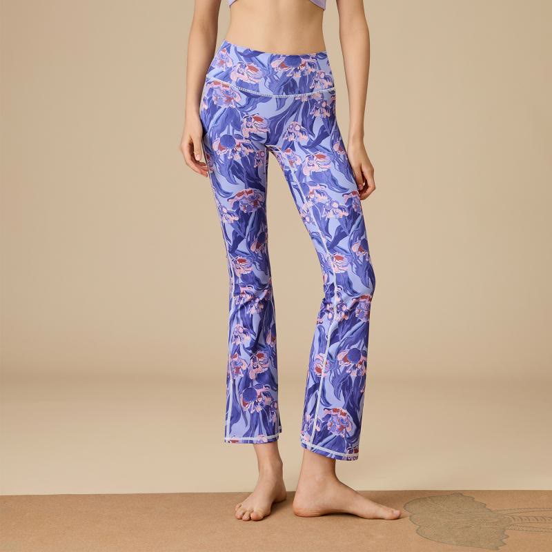 Olivenorma - Pantaloni da yoga svasati a vita alta scolpiti da donna - Peonia viola-blu - XL - image 16