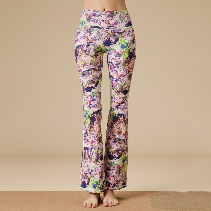 Olivenorma - Pantaloni da yoga svasati a vita alta scolpiti da donna - Bocciolo dipinto - XL - image 3