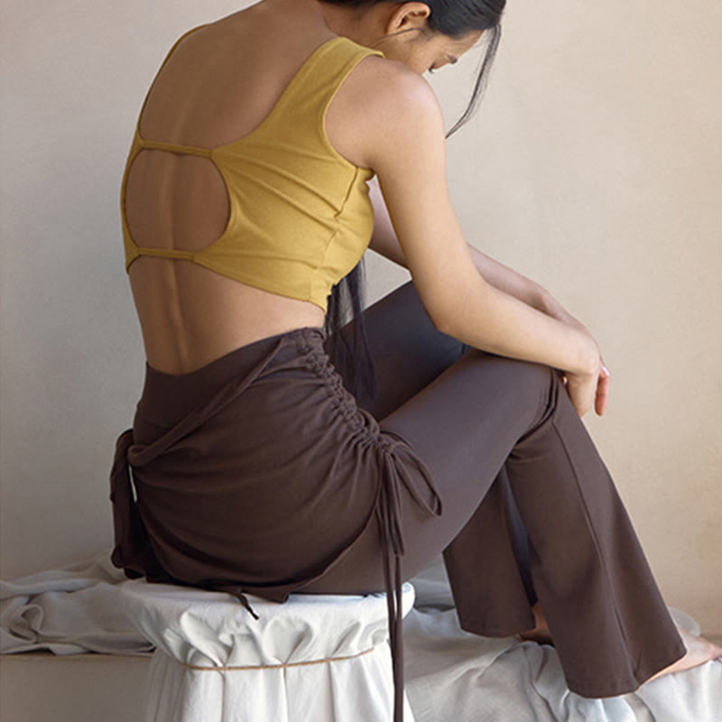 Pantaloni eleganti a vita alta con nodo da donna Olivenorma - image 3