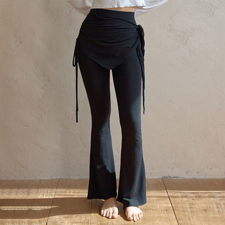 Pantaloni eleganti a vita alta con nodo da donna Olivenorma - image 6