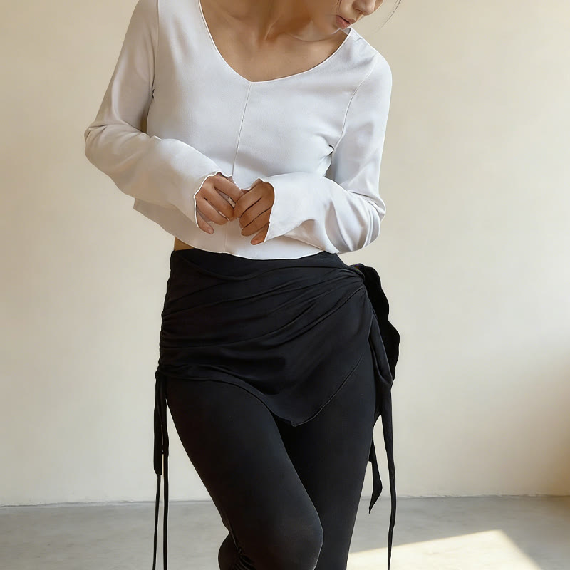 Pantaloni eleganti a vita alta con nodo da donna Olivenorma - image 7