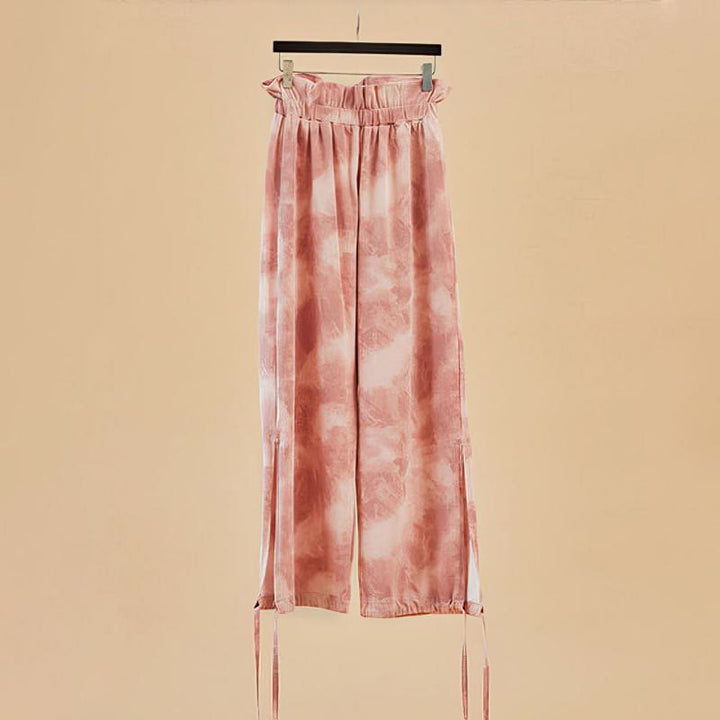 Olivenorma Pantaloni da yoga con stampa a inchiostro e nodo dritto da donna - Rosso - XL - image 1